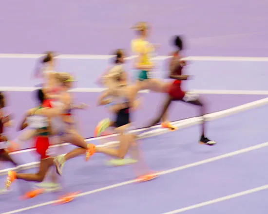 Group running on track in race